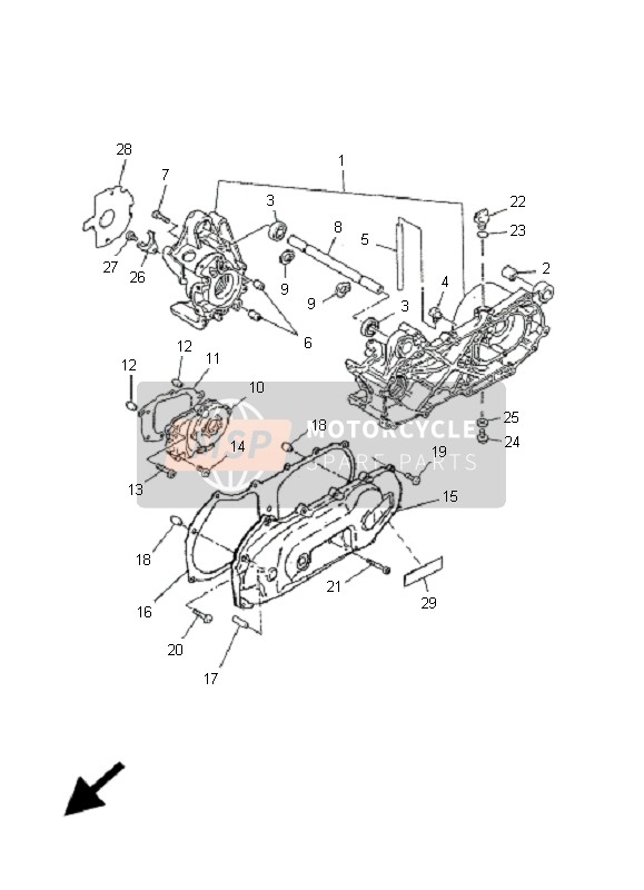 Yamaha YN50R NEOS 2006 Crankcase for a 2006 Yamaha YN50R NEOS